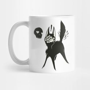 Creepy Cute Many Eyed Cat, Grunge Goth Artwork Mug